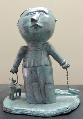 Inos Corradin escultura Homem com cachorro