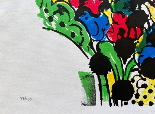 Aldemir Martins gravura Flores - Imagem 2